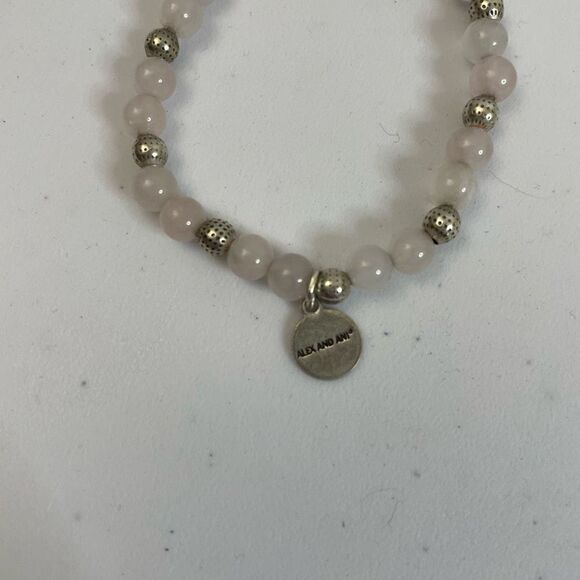 Alex and Ani| White Jade| Silver accent|Stretch bracelet - Picture 5 of 11